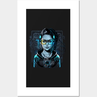 Cyberpunk girl Posters and Art